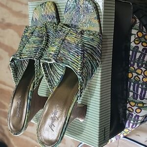 Franco Sarto Multicolor Woven Mules